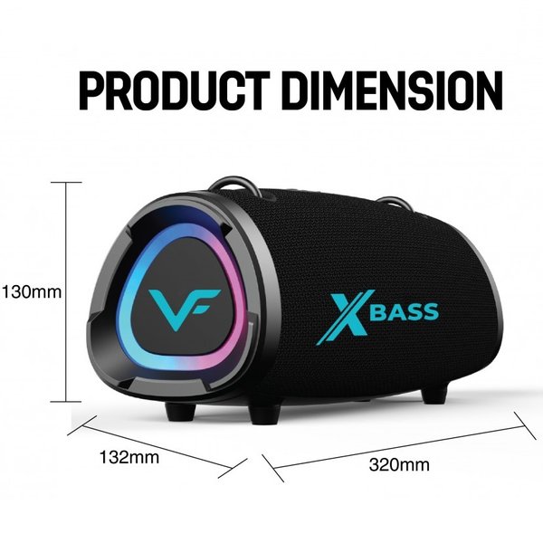 Vinnfier Tango XT310 X-Bass Wireless Bluetooth Portable Speaker with Dual Wireless Handheld Microphones