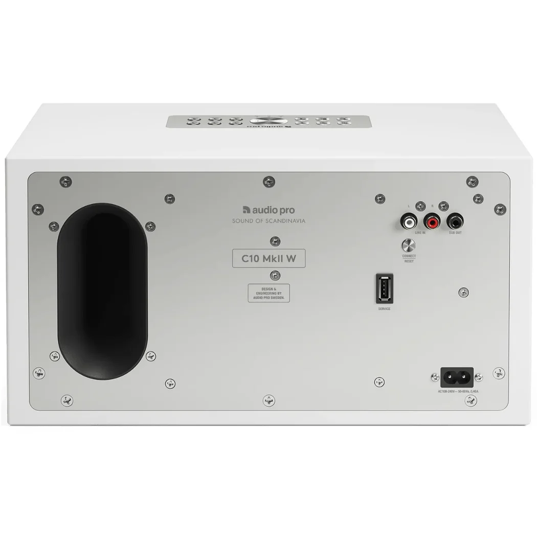 Audio Pro C10 MkII W Multi-Room Wireless Bluetooth/WiFi Network Desktop Speaker - White