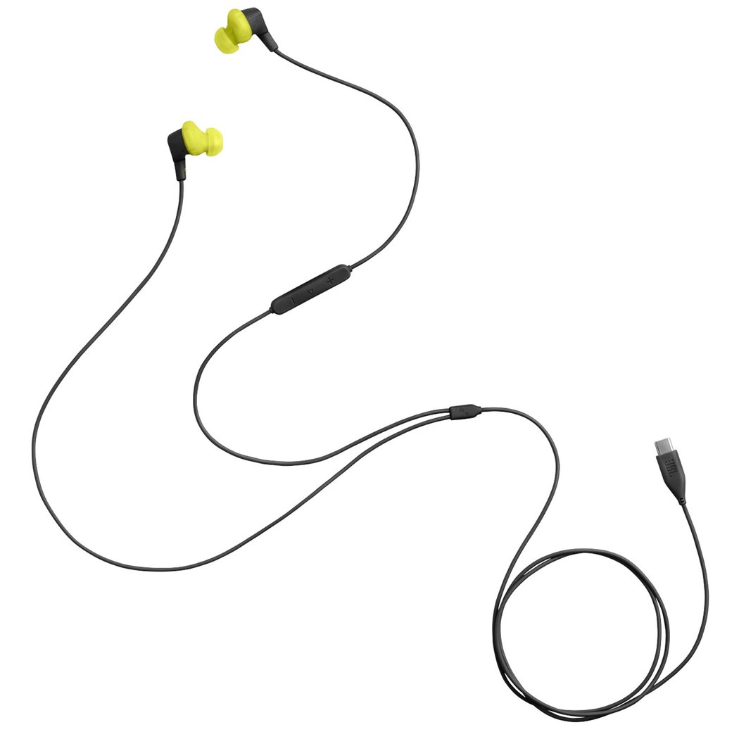 JBL Endurance Run 3C USB-C In-Ear Earphone with Mic - Black/Lime
