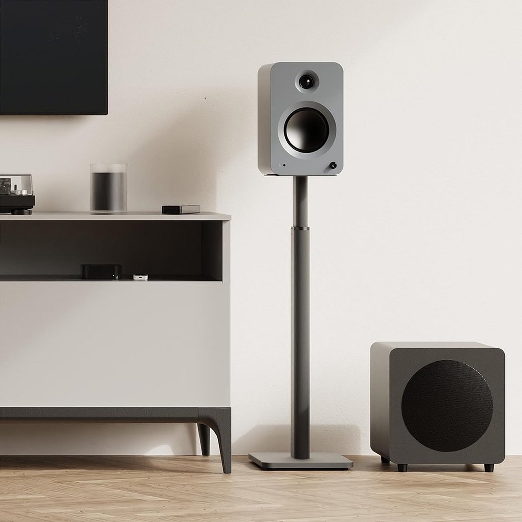 Kanto SPH Height-adjustable Universal Floor Speaker Stands for Bookshelf Speakers Matte Black