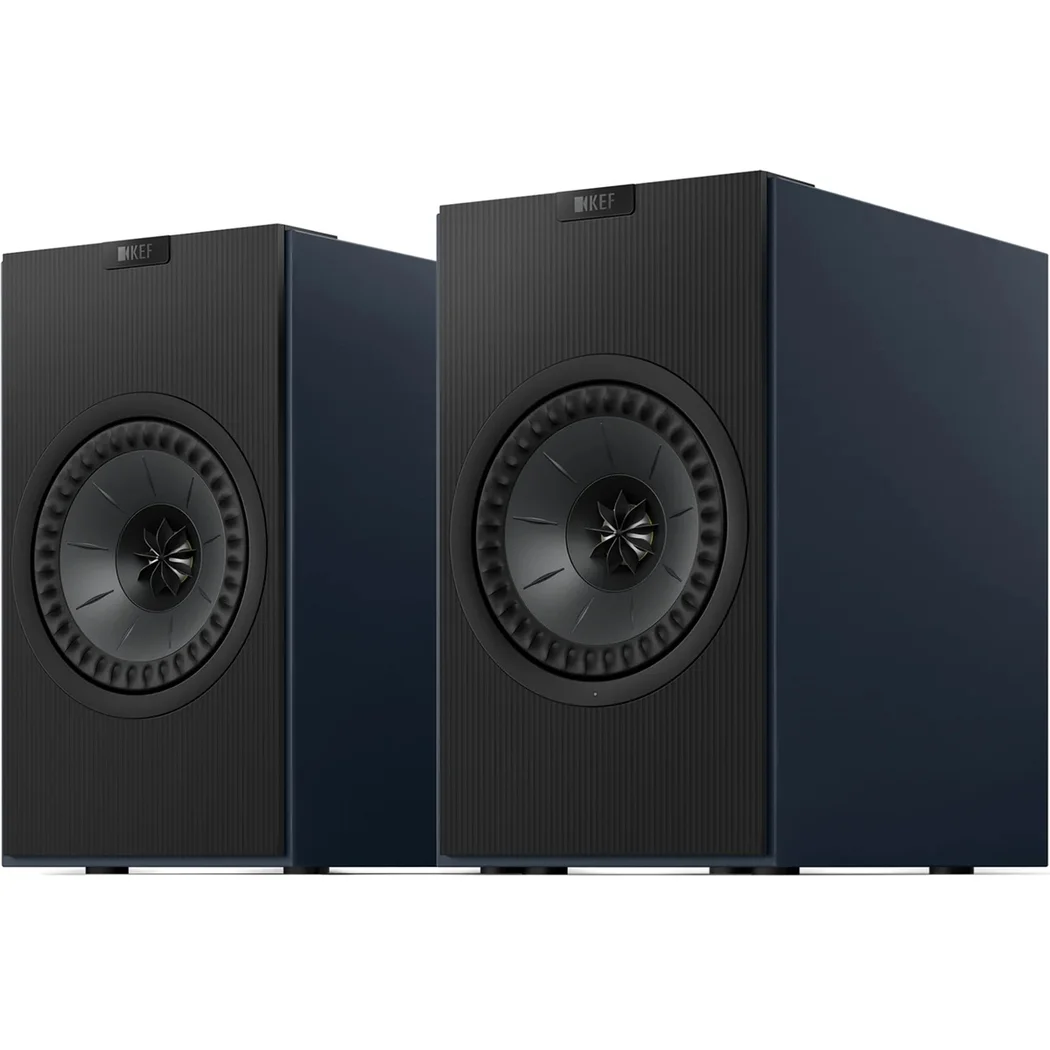 KEF Coda W Wireless Bluetooth Desktop Bookshelf Speakers USB-C HDMI Phono Midnight Blue