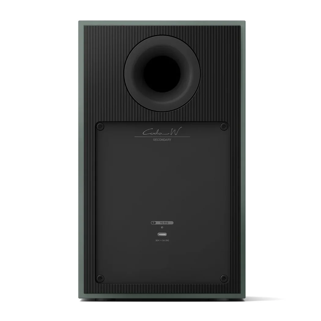 KEF Coda W Wireless Bluetooth Desktop Bookshelf Speakers USB-C HDMI Phono Moss Green