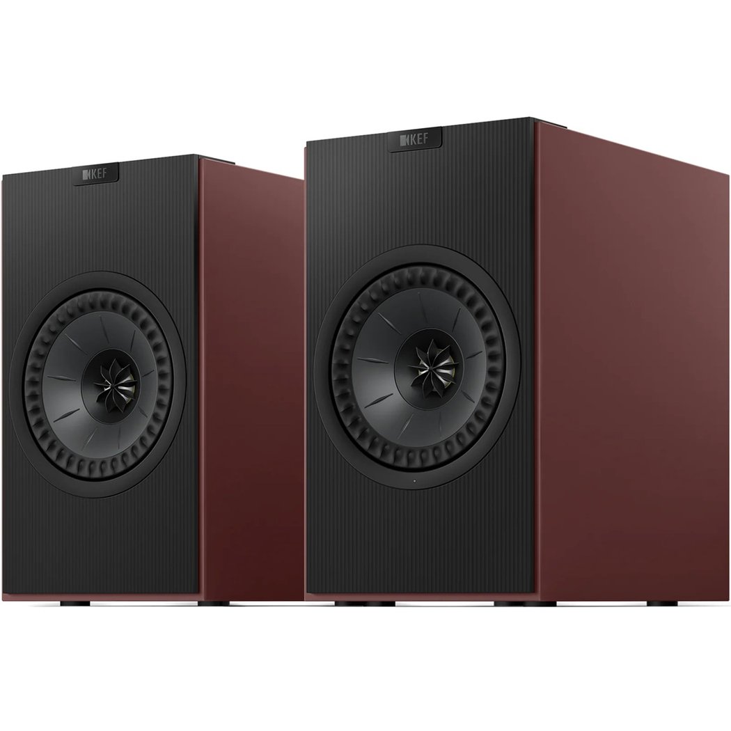 KEF Coda W Wireless Bluetooth Desktop Bookshelf Speakers USB-C HDMI Phono Vintage Burgundy