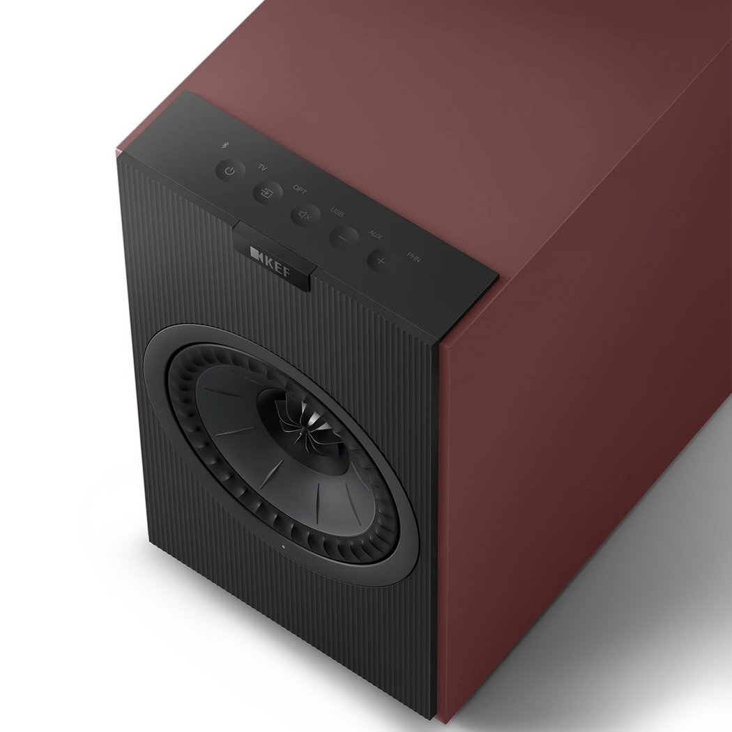 KEF Coda W Wireless Bluetooth Desktop Bookshelf Speakers USB-C HDMI Phono Vintage Burgundy