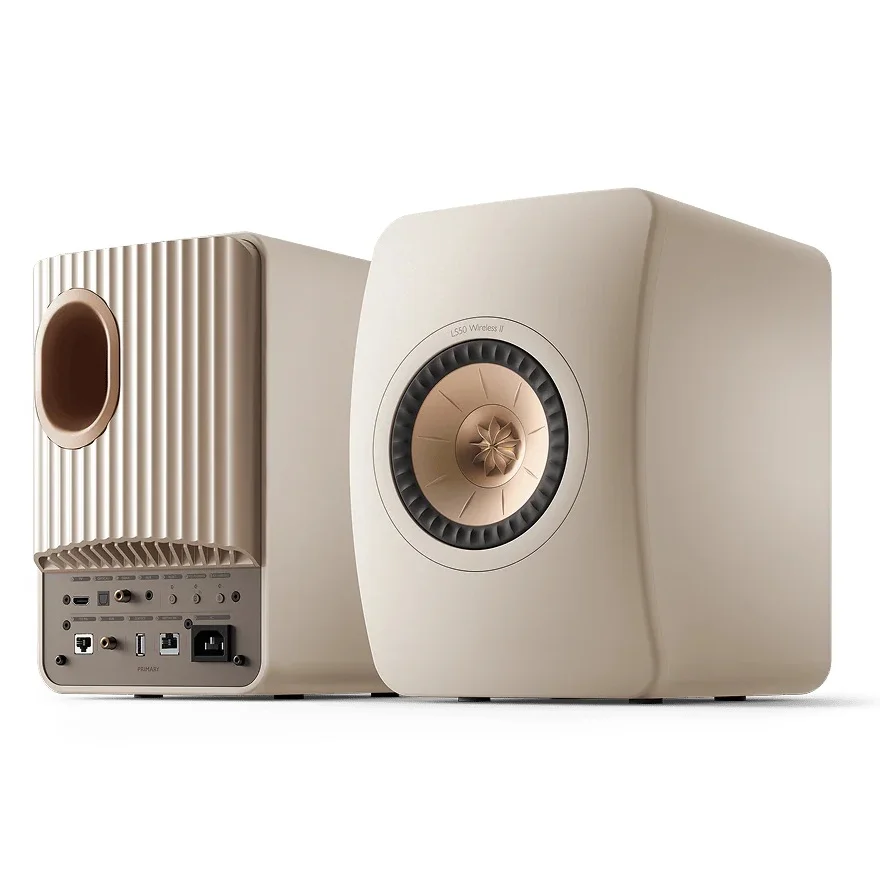 KEF LS50 Wireless II MQA Wireless Bluetooth/WiFi Network Desktop Bookshelf Speakers HDMI Sand Shell