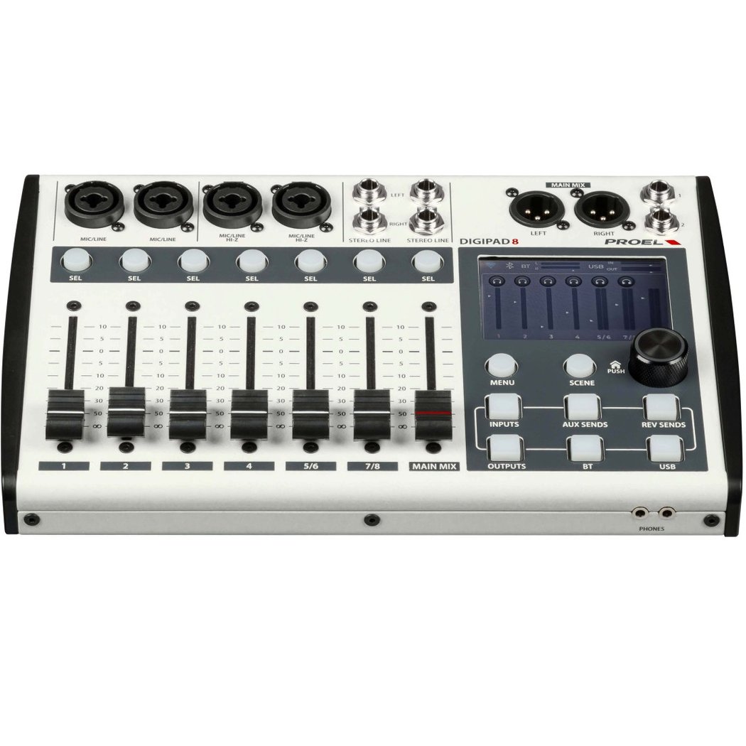 Proel DIGIPAD8 8-Channel Compact Digital Mixer with USB/Bluetooth/WiFi Interface