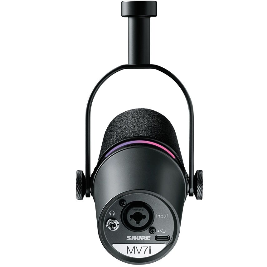 Shure MV7i Cardioid Dynamic Smart USB Microphone with Built-in Audio Interface - Black