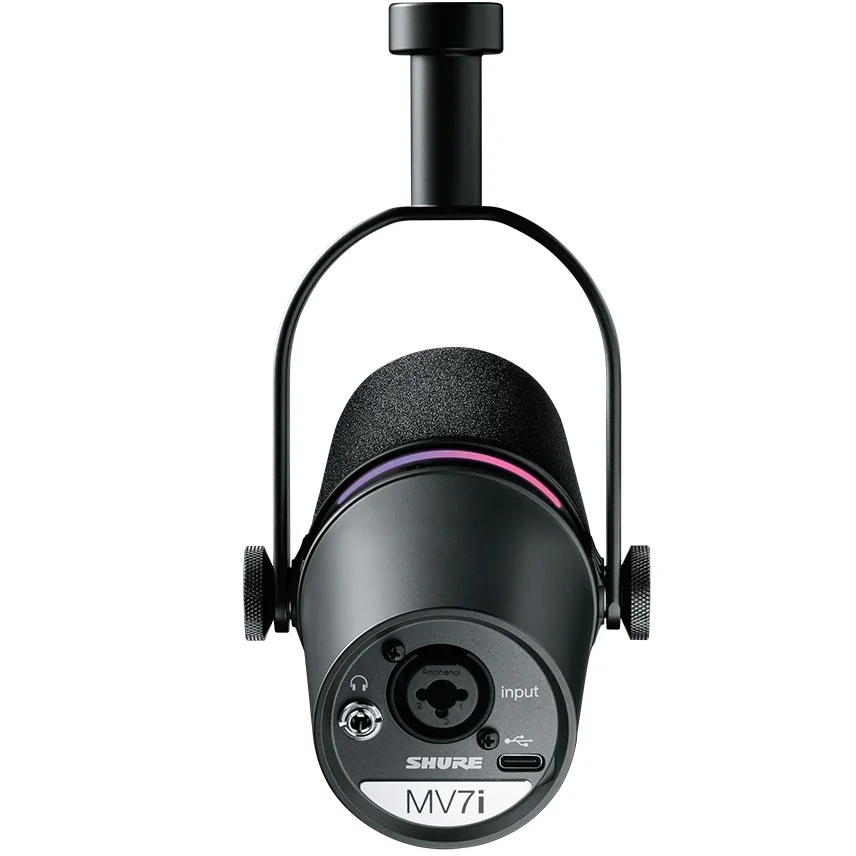 Shure MV7i Cardioid Dynamic Smart USB Microphone with Built-in Audio Interface - Black