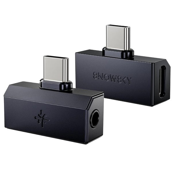 FiiO SNOWSKY TINY A USB Type-C to 3.5mm TRS Portable USB DAC & Headphone Amplifier Adapter with USB-C Charging Port - Black