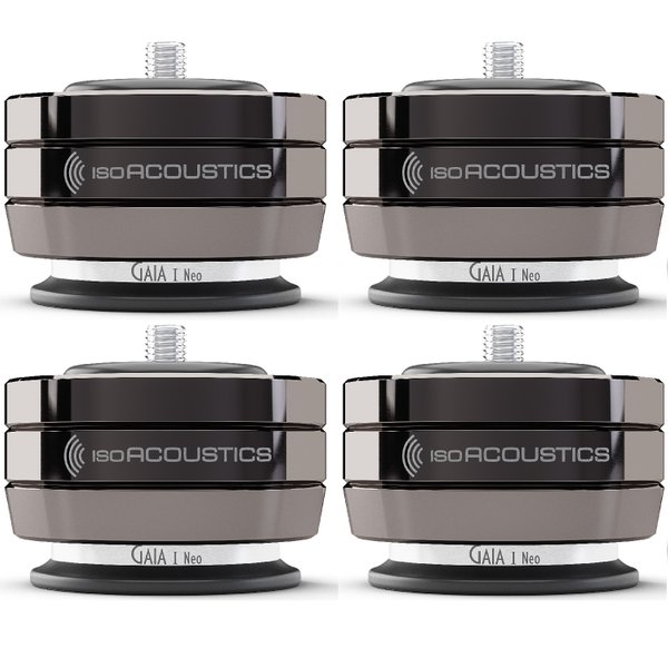 IsoAcoustics GAIA I Neo Floor Acoustics Isolators for Floorstanding Speakers & Subwoofers (4 units/set) - Dark Chrome