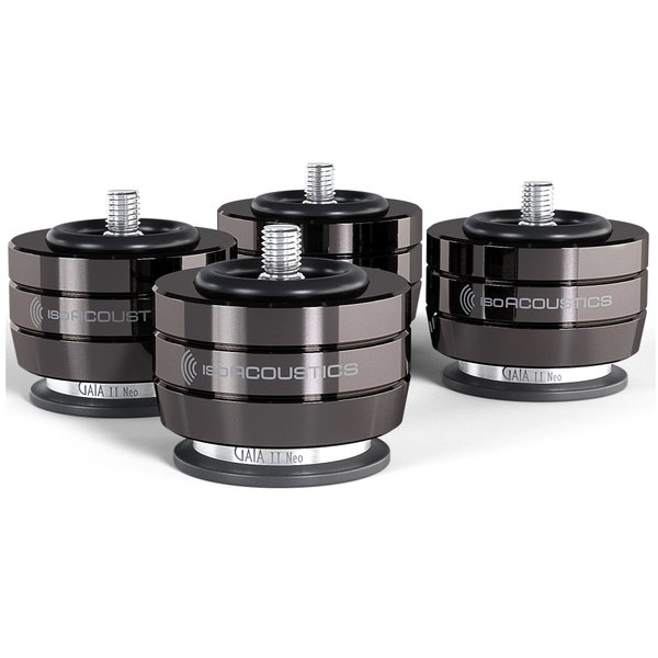 IsoAcoustics GAIA II Neo Floor Acoustic Isolators for Floorstanding Speakers & Subwoofers (4 units/set) - Dark Chrome