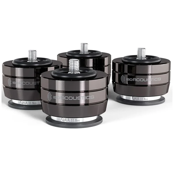 IsoAcoustics GAIA II Neo Floor Acoustic Isolators for Floorstanding Speakers & Subwoofers (4 units/set) - Dark Chrome
