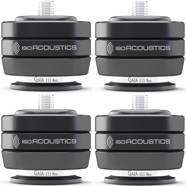 IsoAcoustics GAIA III Neo Floor Acoustic Isolators for Floorstanding Speakers & Subwoofers (4 units/set) - Black