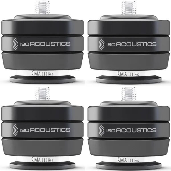 IsoAcoustics GAIA III Neo Floor Acoustic Isolators for Floorstanding Speakers & Subwoofers (4 units/set) - Black