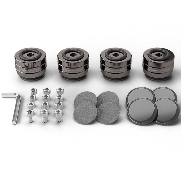 IsoAcoustics GAIA III Neo Floor Acoustic Isolators for Floorstanding Speakers & Subwoofers (4 units/set) - Dark Chrome