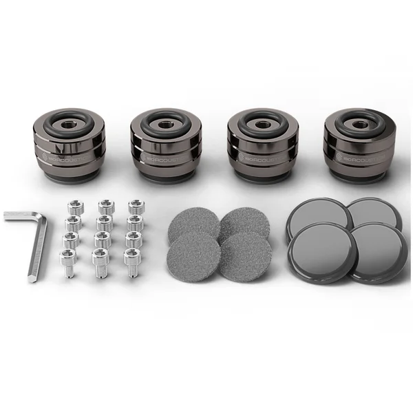 IsoAcoustics GAIA III Neo Floor Acoustic Isolators for Floorstanding Speakers & Subwoofers (4 units/set) - Dark Chrome