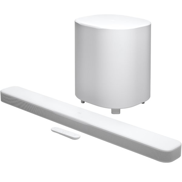 JBL Bar 500MK2 5.1 Dolby Atmos Wireless Bluetooth/WiFi Network Soundbar Speaker with 10” Wireless Subwoofer - White