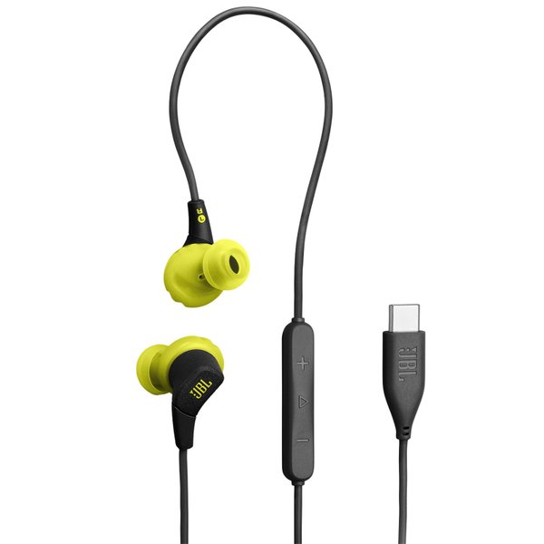 JBL Endurance Run 3C USB-C In-Ear Earphone with Mic - Black/Lime