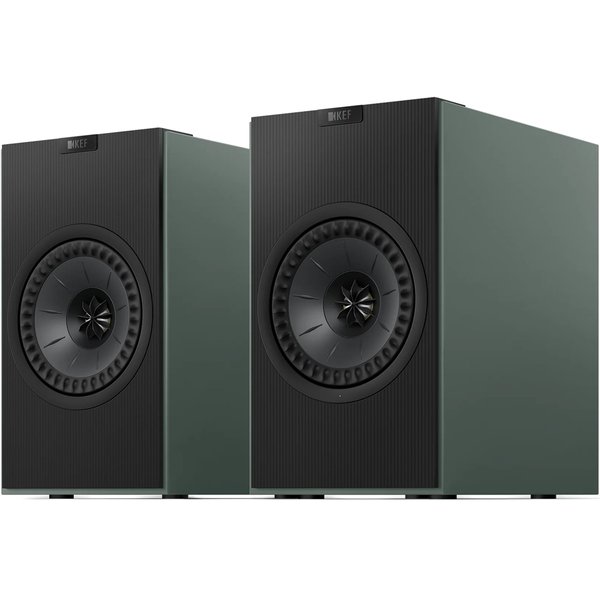 KEF Coda W Wireless Bluetooth Desktop Bookshelf Speakers (with HDMI & Phono) - Moss Green