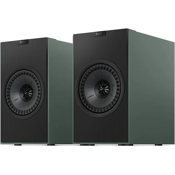 KEF Coda W Wireless Bluetooth Desktop Bookshelf Speakers (with HDMI & Phono) - Moss Green