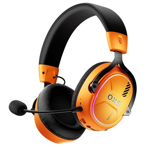 OXS Storm G2 Wired/Wireless Bluetooth+2.4GHz Multi-Platform Over-Ear Gaming Headset with Mic - Orange