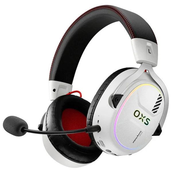OXS Storm G2 Wired/Wireless Bluetooth+2.4GHz Multi-Platform Over-Ear Gaming Headset with Mic - White