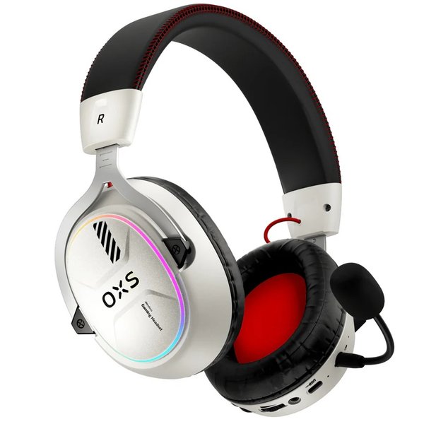 OXS Storm G2 Wired/Wireless Bluetooth+2.4GHz Multi-Platform Over-Ear Gaming Headset with Mic - White