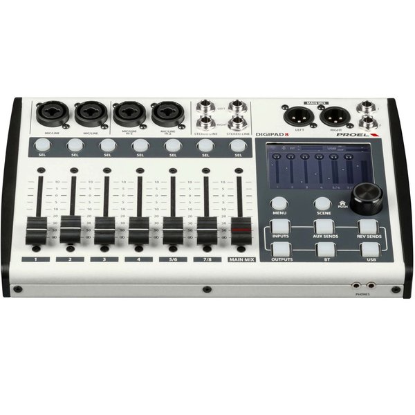 Proel DIGIPAD8 8-Channel Compact Digital Mixer with USB/Bluetooth/WiFi Interface