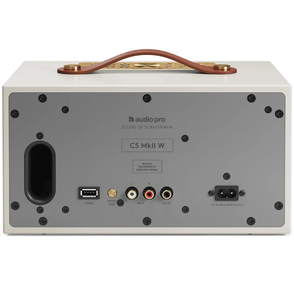 Audio Pro C5 MkII W Classic Multi-Room Wireless Bluetooth/WiFi Network Desktop Speaker - Dune