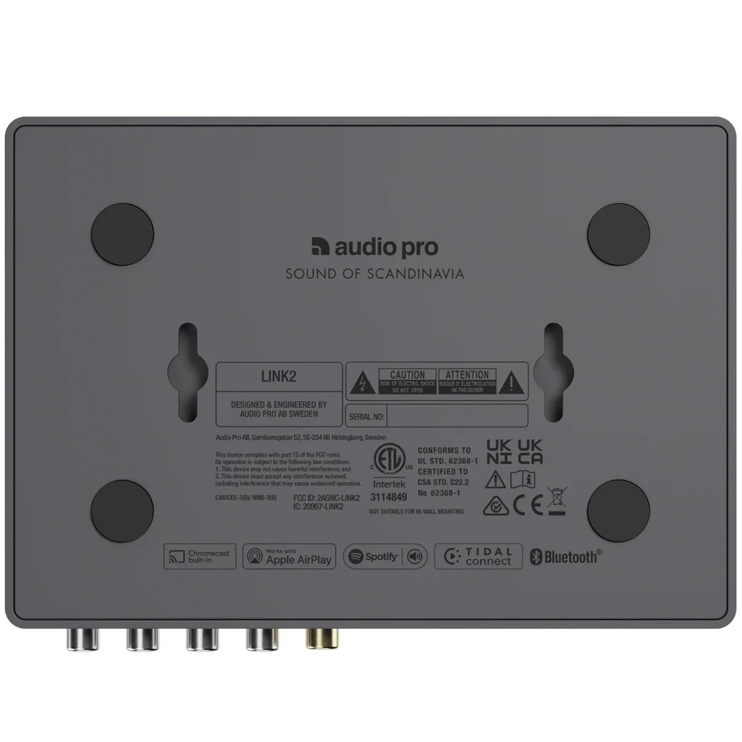 Audio Pro Link 2 Multi-Room Wireless Bluetooth/WiFi Network Streamer Pre-Amplifier