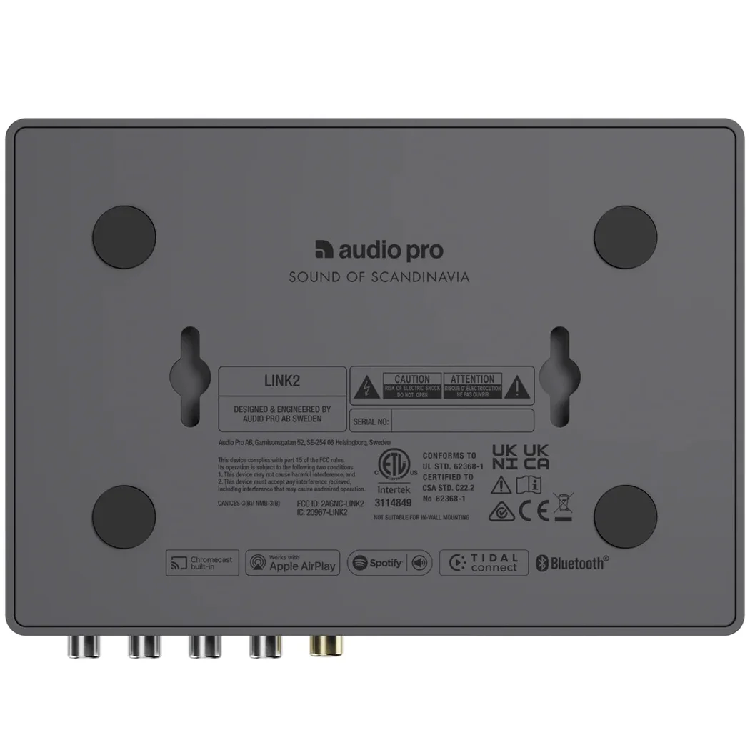 Audio Pro Link 2 Multi-Room Wireless Bluetooth/WiFi Network Streamer Pre-Amplifier