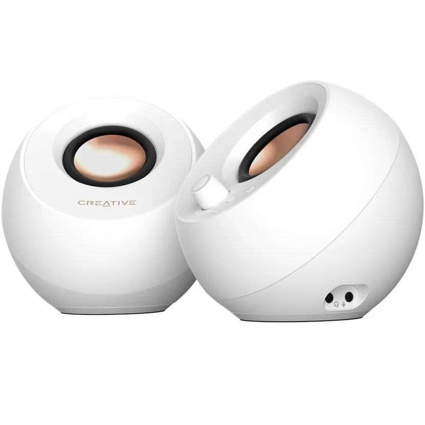 Creative Pebble Pro Wireless Bluetooth/USB Desktop PC Speakers - White
