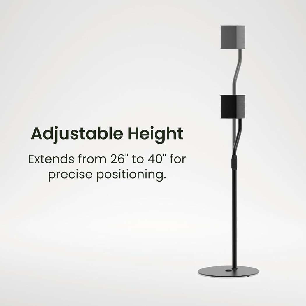 Kanto SLH Height Adjustable Universal Floor Speaker Stands for Lightweight Speakers