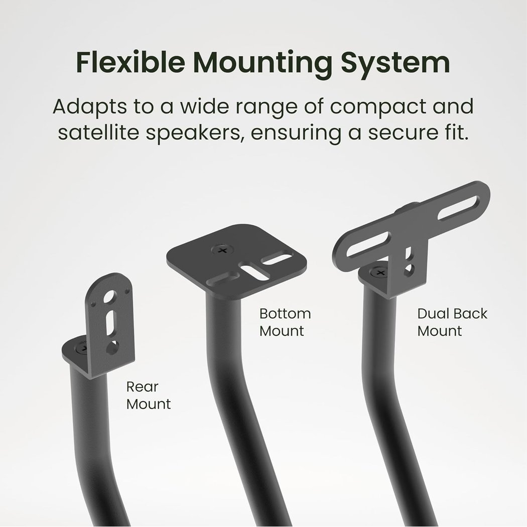 Kanto SLH Height Adjustable Universal Floor Speaker Stands for Lightweight Speakers