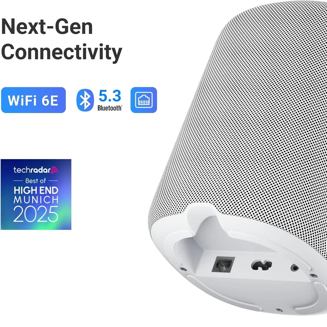 WiiM Sound Multi-Room Wireless Bluetooth/WiFi Network Desktop Speaker - White