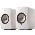 KEF LSX II MQA Multi-Room Wireless Bluetooth/WiFi Network Desktop Bookshelf Speakers (with HDMI) -Cotton White