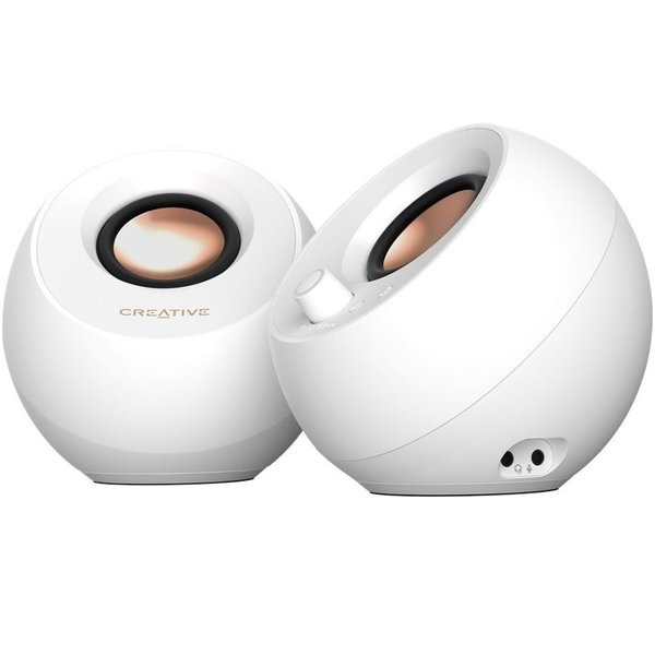 Creative Pebble Pro Wireless Bluetooth/USB Desktop PC Speakers - White