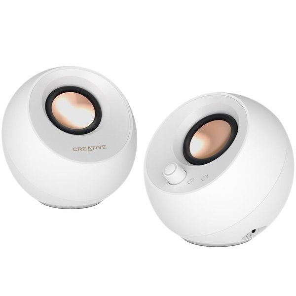 Creative Pebble Pro Wireless Bluetooth/USB Desktop PC Speakers - White