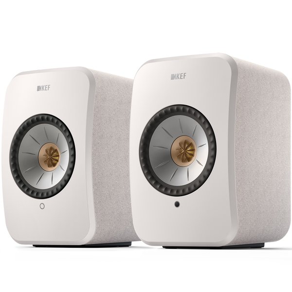 KEF LSX II MQA Multi-Room Wireless Bluetooth/WiFi Network Desktop Bookshelf Speakers (with HDMI) -Cotton White