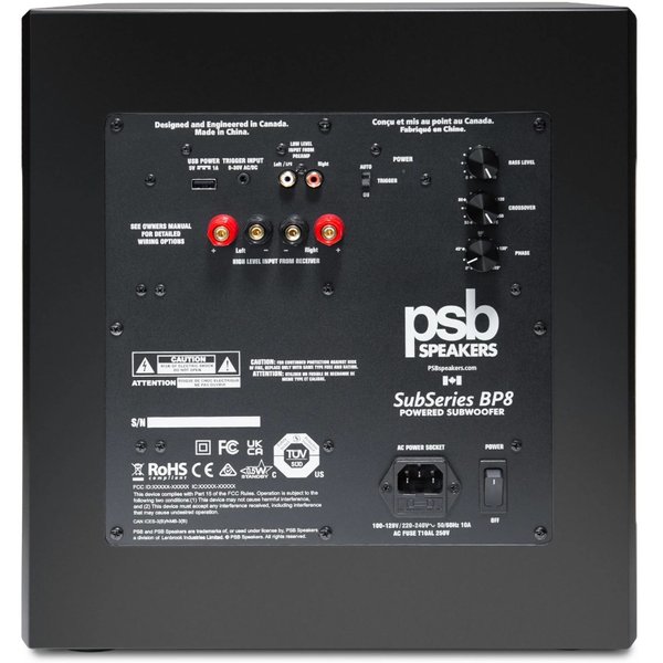 PSB SubSeries BP8 Dual 8-inch (2x8") Powered Subwoofer - Satin Black