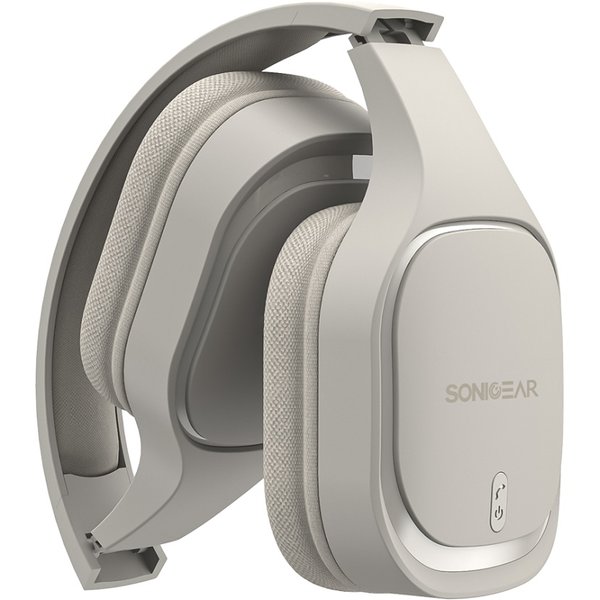 SonicGear Airphone 7 (2025) Wireless Bluetooth Over-Ear Headphone with Mic - Chalk Grey
