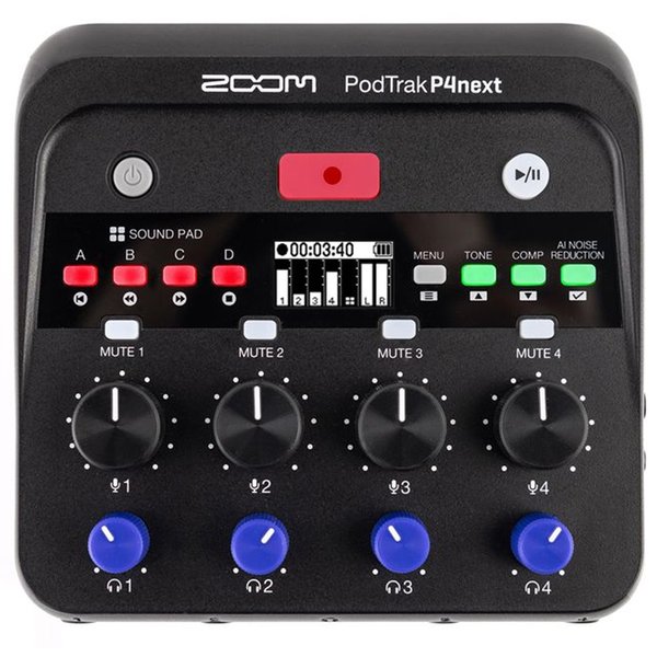 Zoom PodTrak P4next Portable USB Audio Interface for Podcast Recording