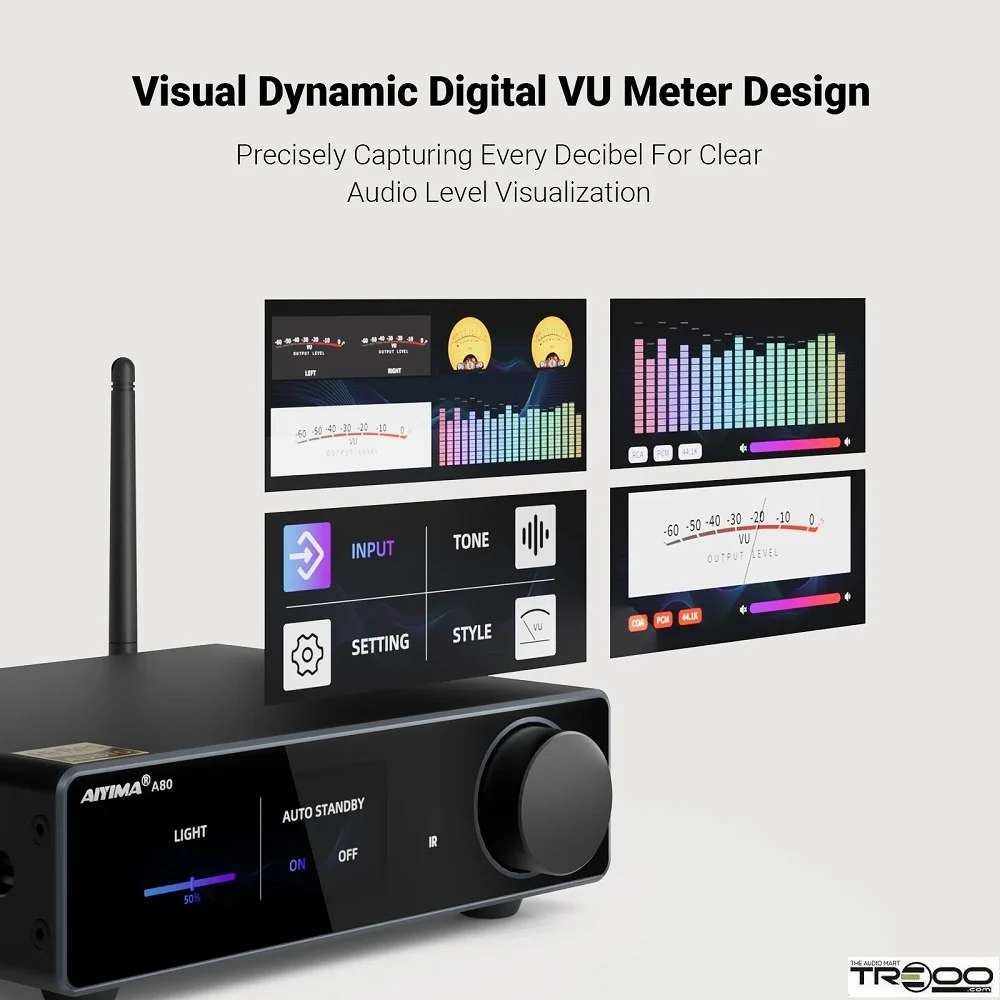 AIYIMA A80 Wireless Bluetooth Receiver Streamer Hi-Fi Balanced Integrated Amplifier