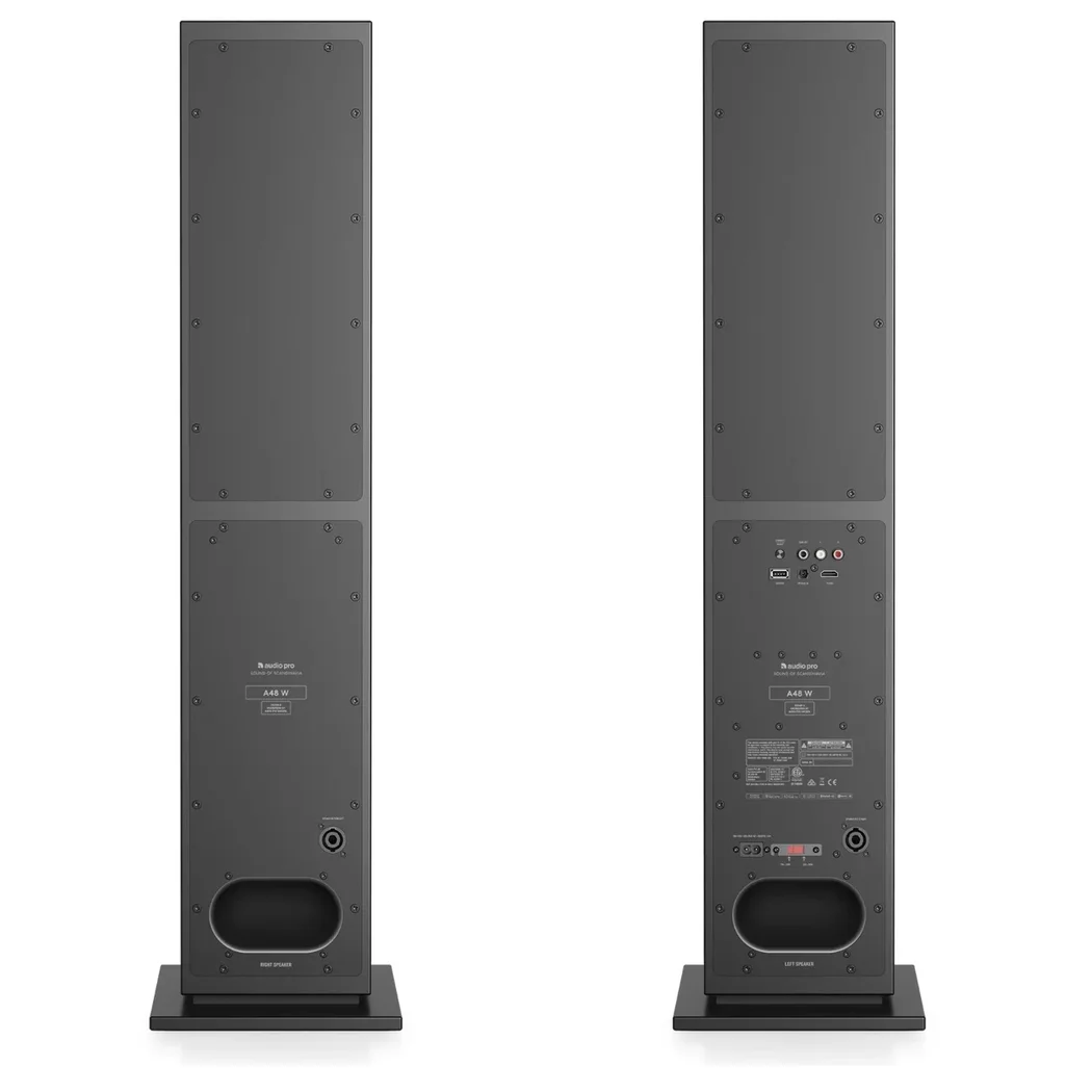 Audio Pro A48 W Multi-Room Wireless Bluetooth WiFi Floorstanding Active Speakers Black