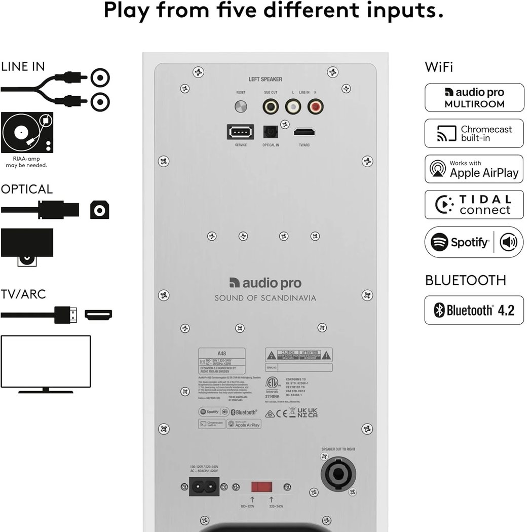 Audio Pro A48 W Multi-Room Wireless - Walnut