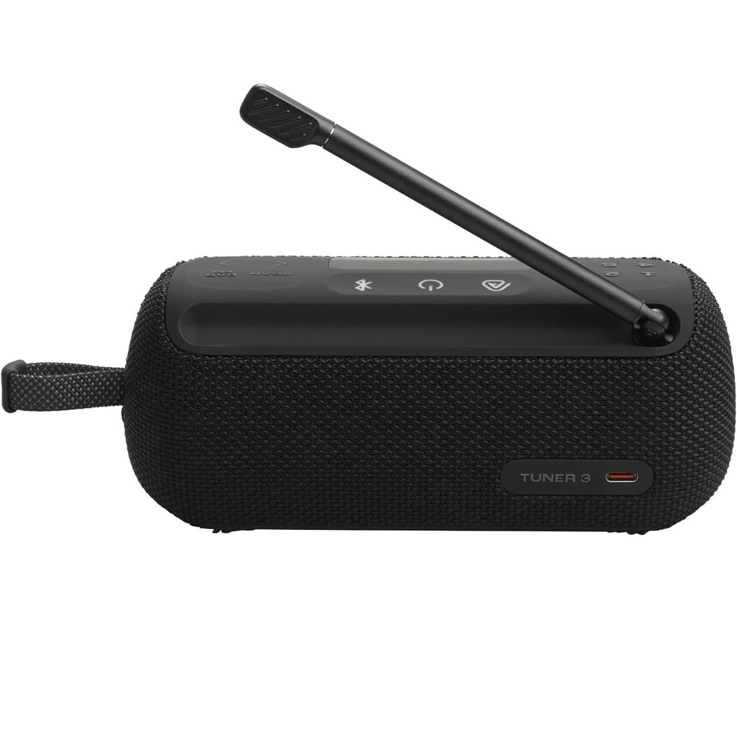 JBL Tuner 3 Waterproof Wireless Bluetooth Portable Speaker with FM Radio - Black
