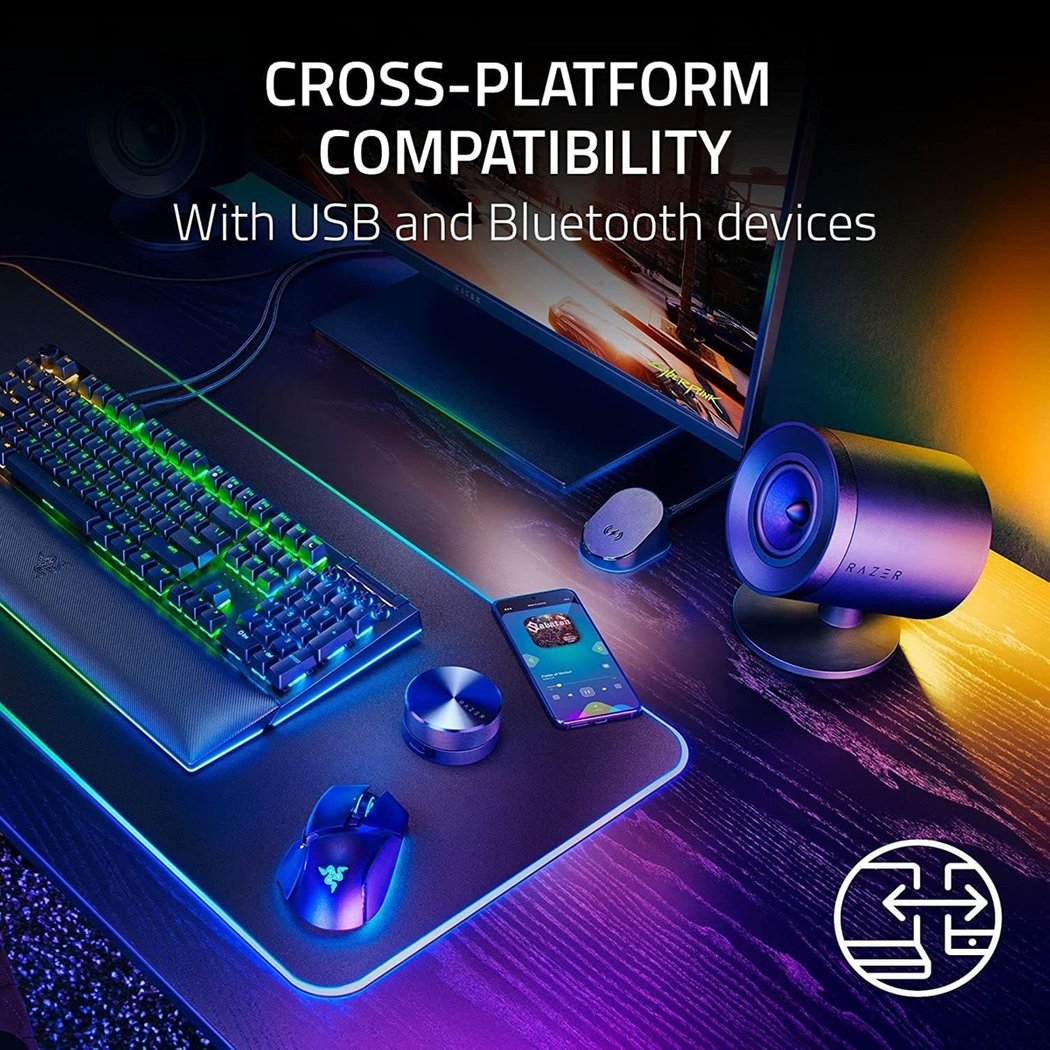 Razer Nommo V2 Pro THX 2.1 Wireless Bluetooth Gaming Speakers Wireless Subwoofer