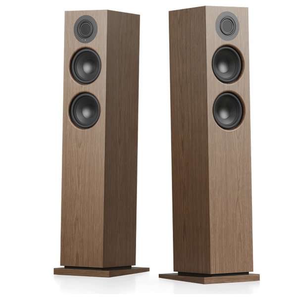 Audio Pro A48 W Multi-Room Wireless Bluetooth/WiFi Floorstanding Speakers (with HDMI) - Walnut