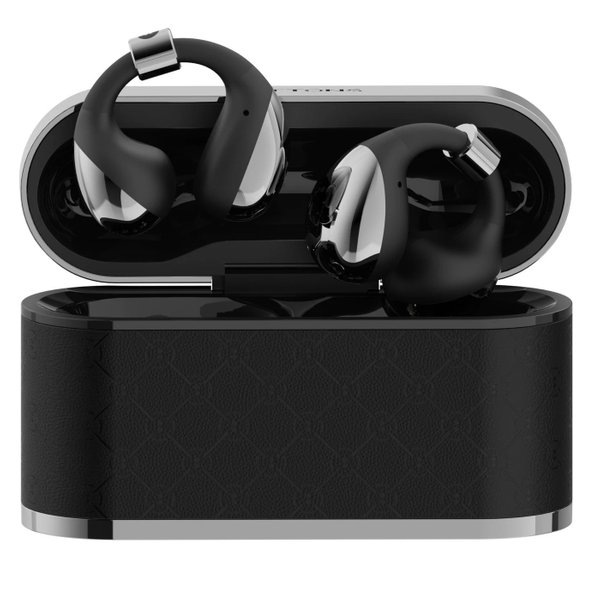 BUTTONS Clip True Wireless Bluetooth Air Conduction Open-Ear Earphone with Mic - Black