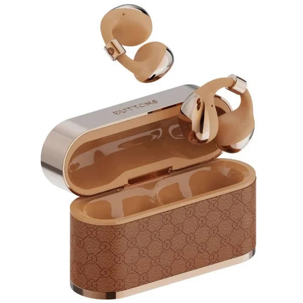 BUTTONS Clip True Wireless Bluetooth Air Conduction Open-Ear Earphone with Mic - Gold